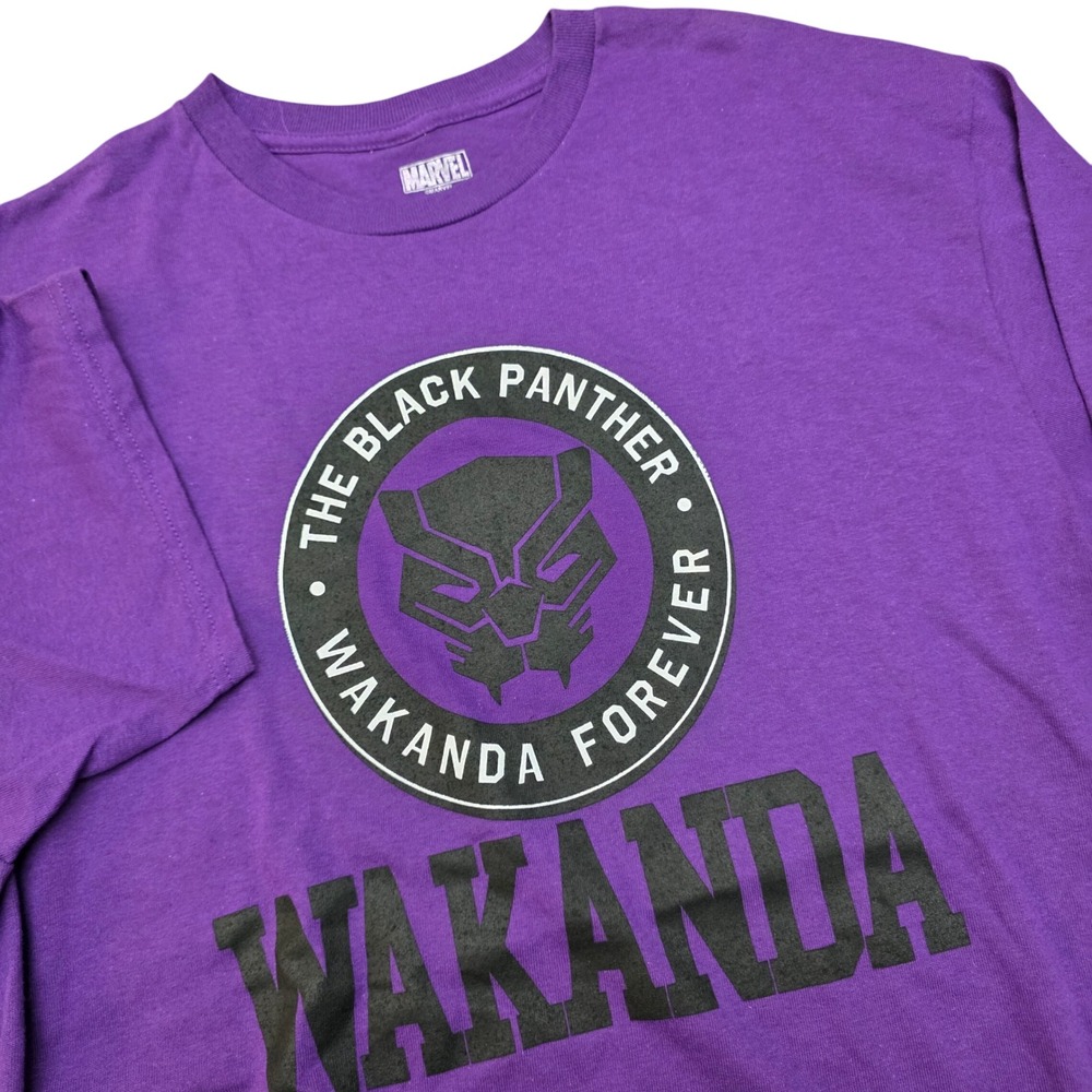 Marvel Black Panther Wakanda‎ Forever Purple Graphic T-Shirt Large